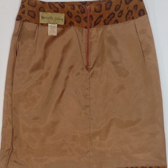 Leopard Animal Print 100% Leather Skirt-Small - Picture 5 of 8
